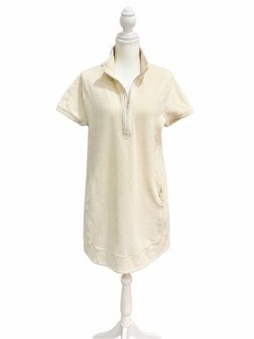Legendary Outfitters Cream Quarter Zip Short Sleeve Dress Size L Outdoors